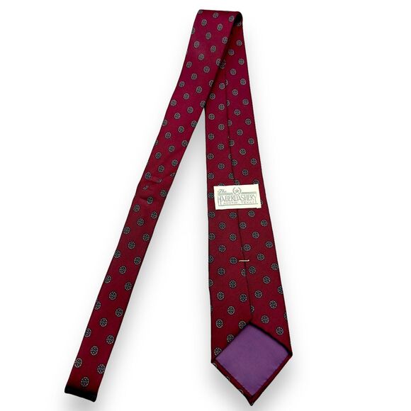 Haberdashery Mens Vintage Silk Dress Tie Made in Austin, TX Medallion 56" 3.25" - Picture 3 of 9